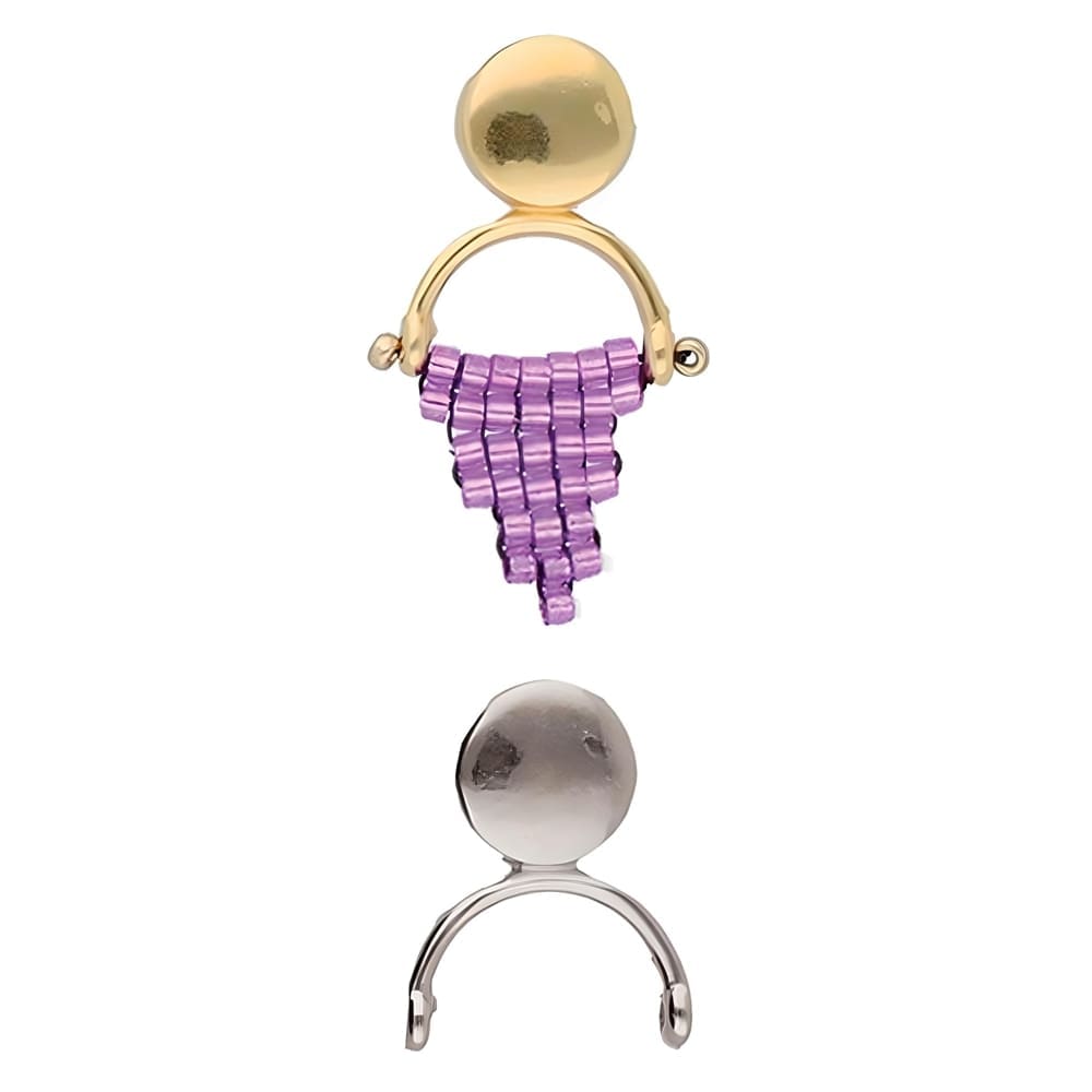 Cymbal Earring Findings 2pcs Venio II for Delica Beads Antique Silver