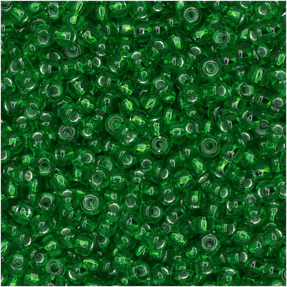 Miyuki Round Seed Beads Size 11/0 Silver Lined Light Green 24GM