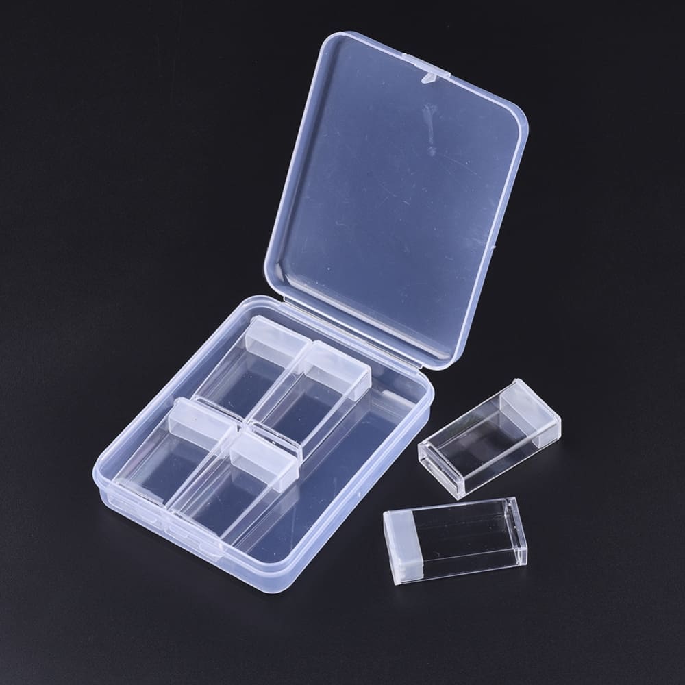 Storage Box Rectangle with 6 Flip-Top Containers