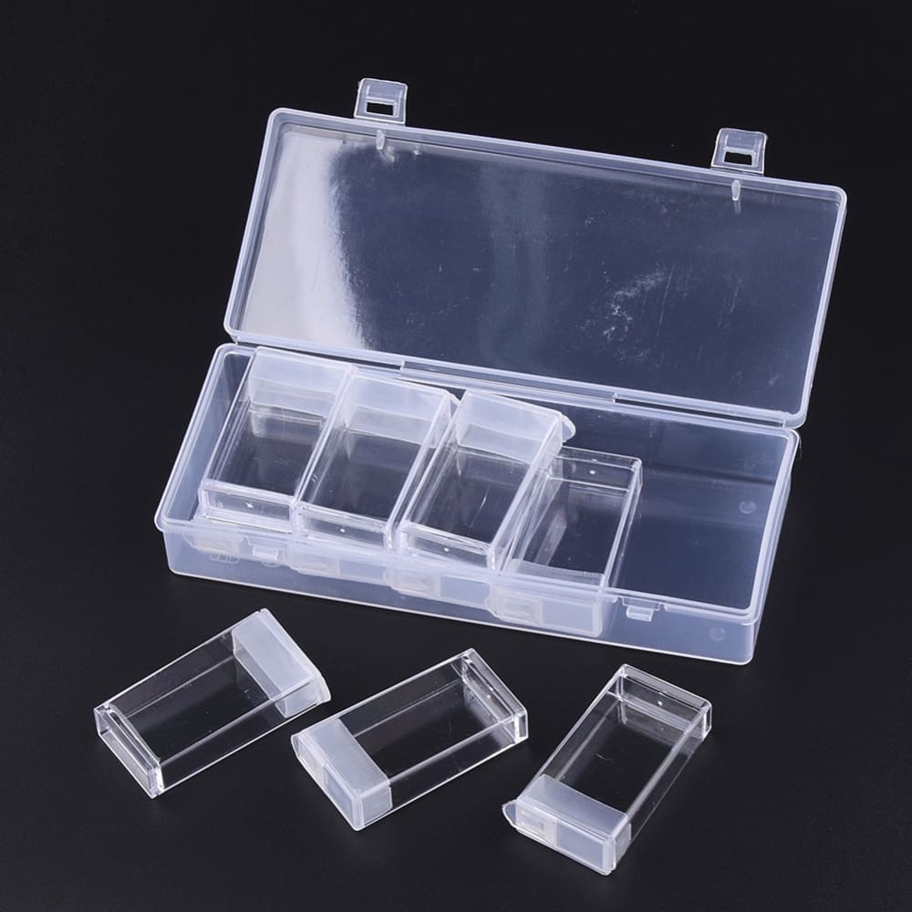 Storage Box Rectangle with 10 Flip-Top Containers