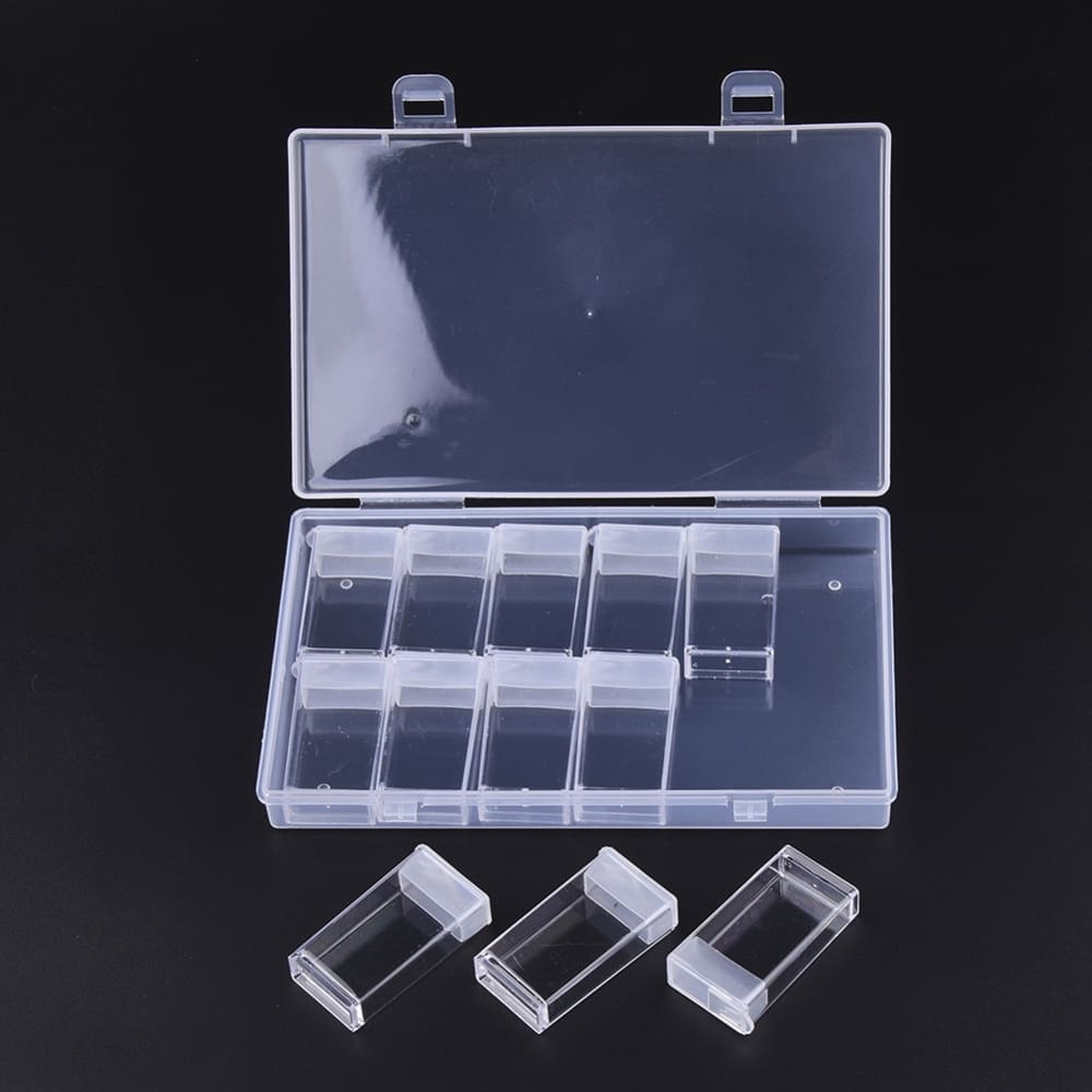 Storage Box Rectangle with 12 Flip-Top Containers