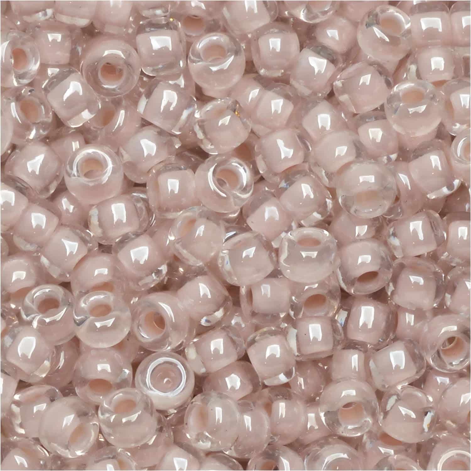 Miyuki Round Seed Beads Size 8/0 Blush Lined Crystal 22GM