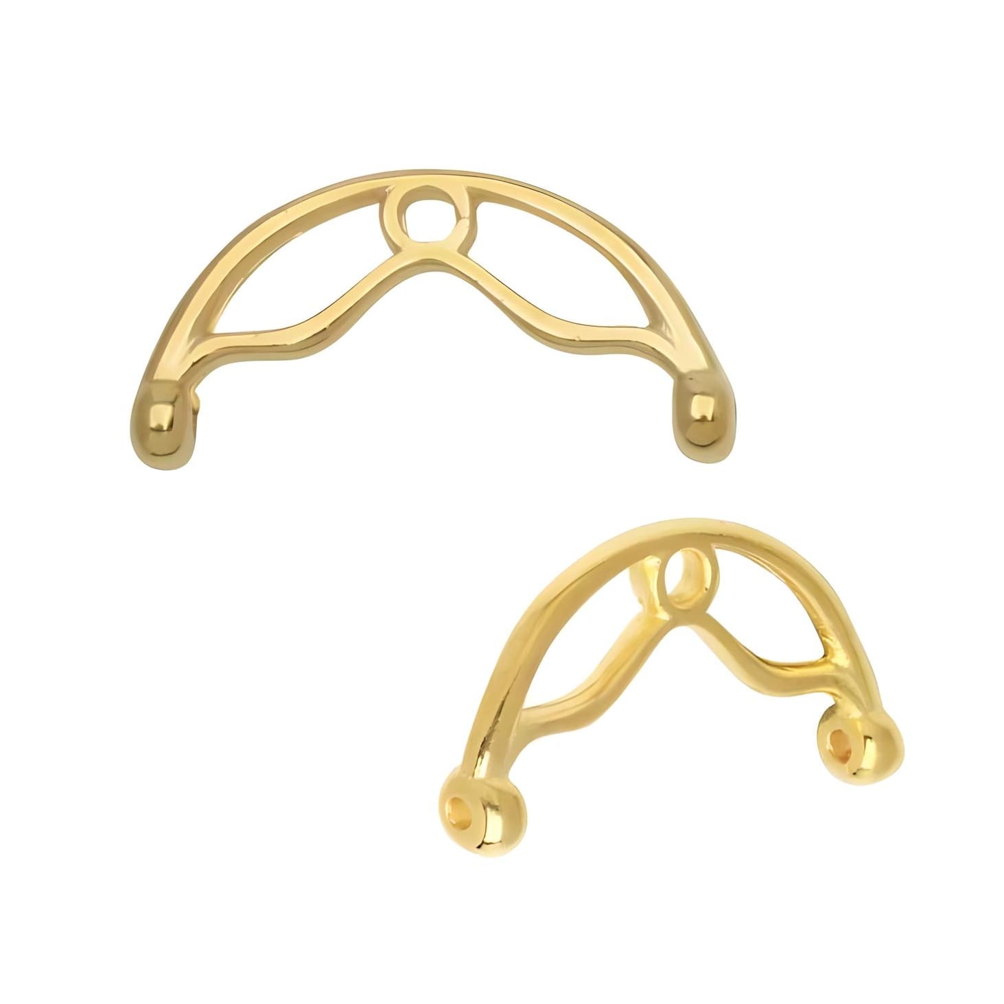 Cymbal Bead Endings Sitanos II for Size 8/0 Beads 2pcs 24K Gold Plated