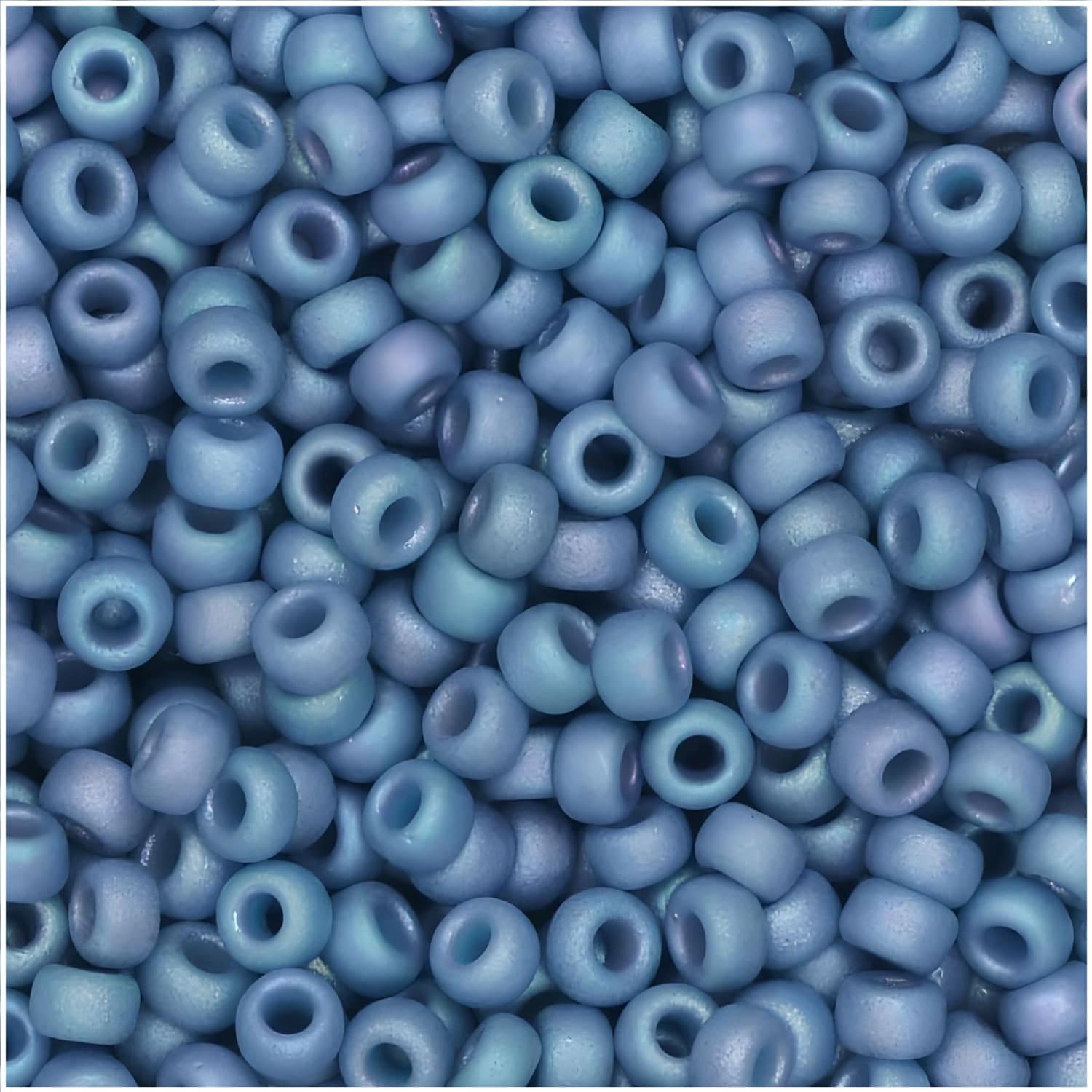 Miyuki Round Seed Beads Size 11/0 Matte Metallic Steel Blue Luster 22.5GM