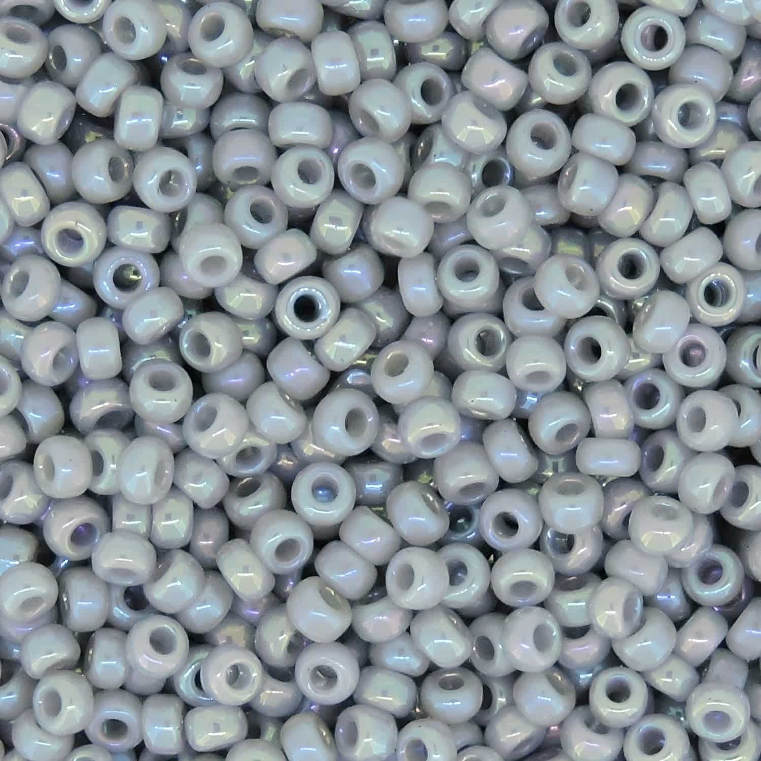 Miyuki Round Seed Beads Size 11/0 Opaque Gray Smoke AB Luster 24GM