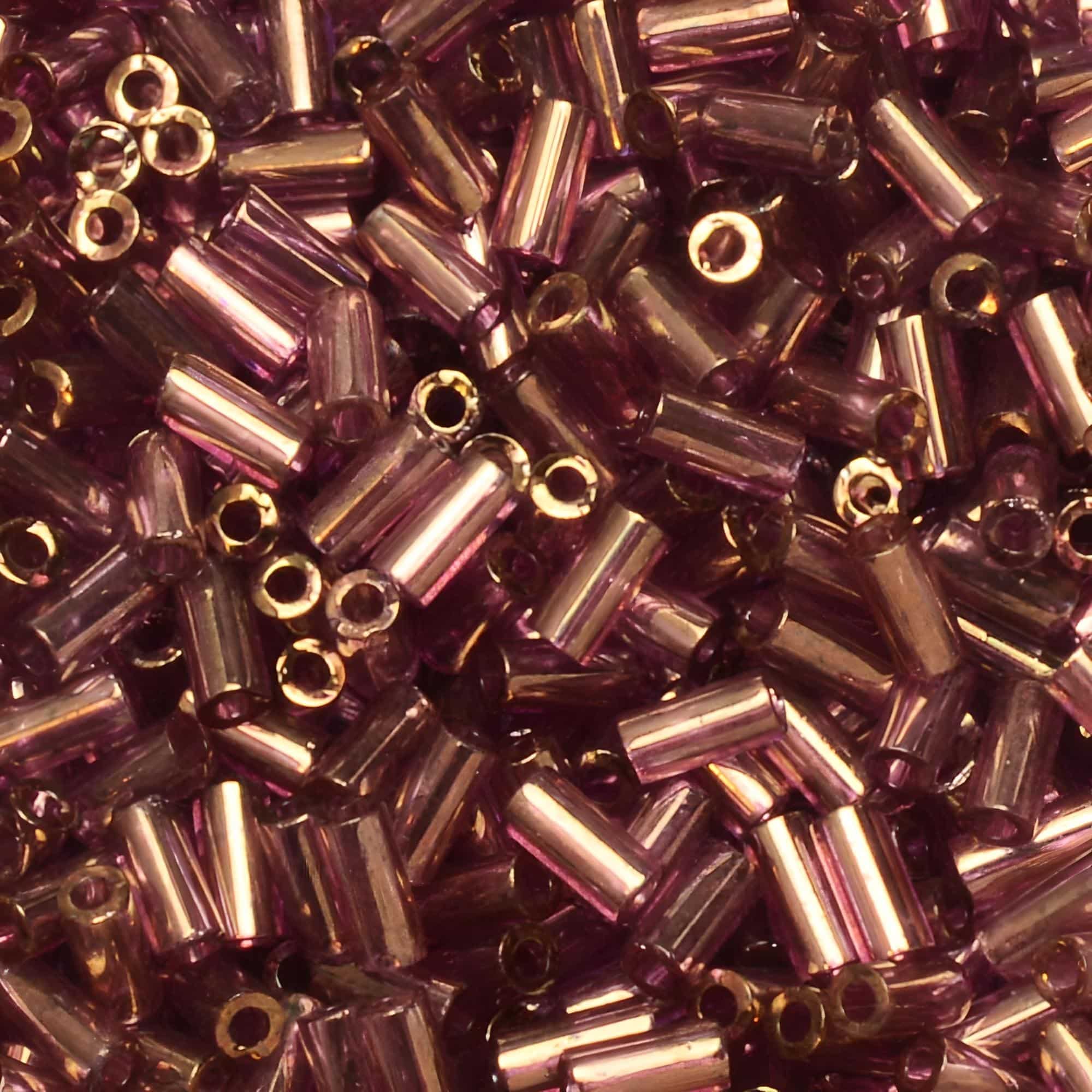 Miyuki Bugle Beads Size #1, 3mm 19.5GM Luster Amethyst