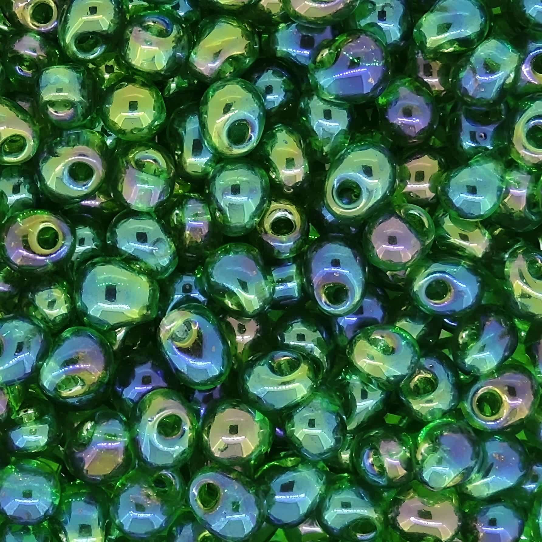 Miyuki Drop Beads 3.4mm 9GM Transparent Green AB