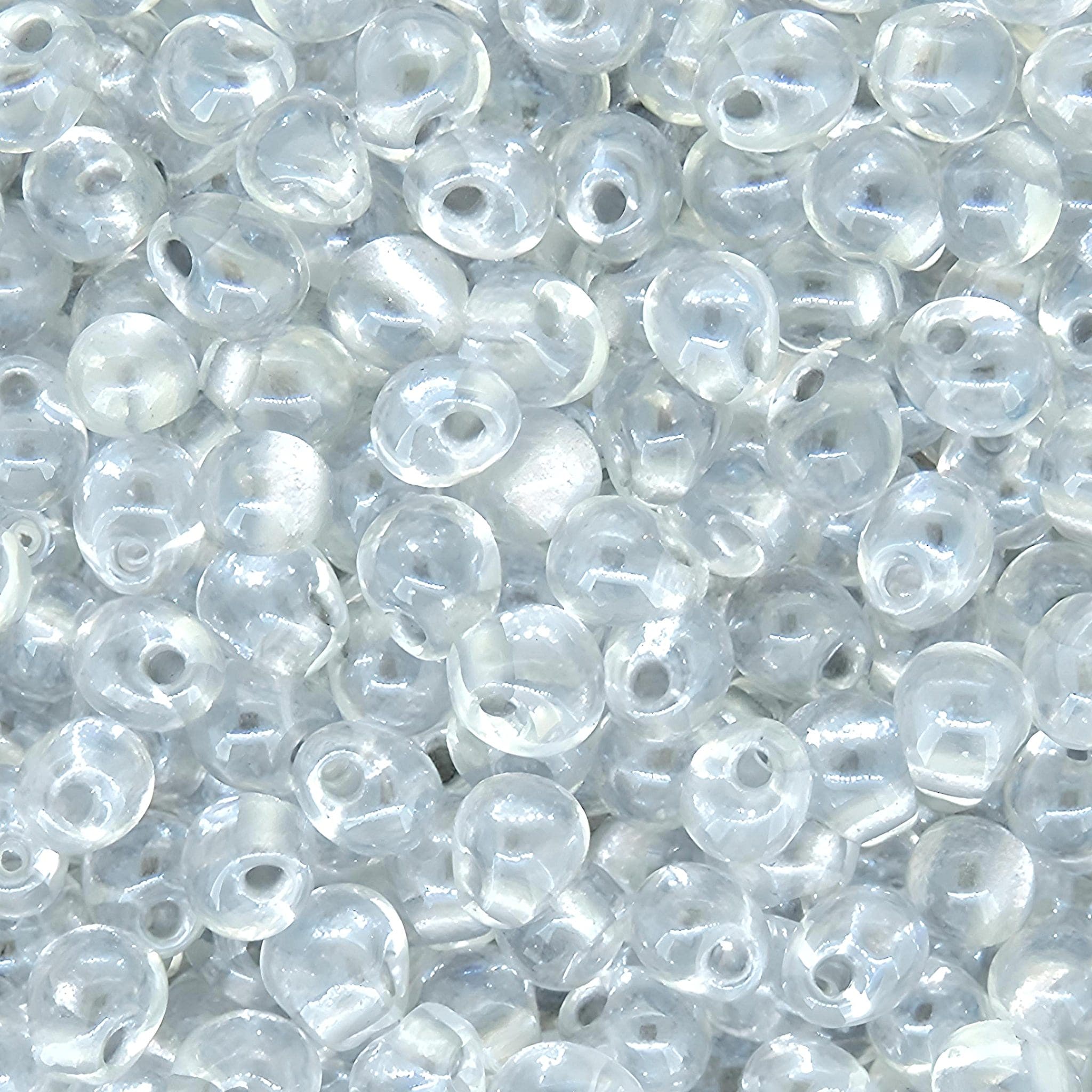 Miyuki Drop Beads 3.4mm 9GM Sparkling Pewter Lined Crystal
