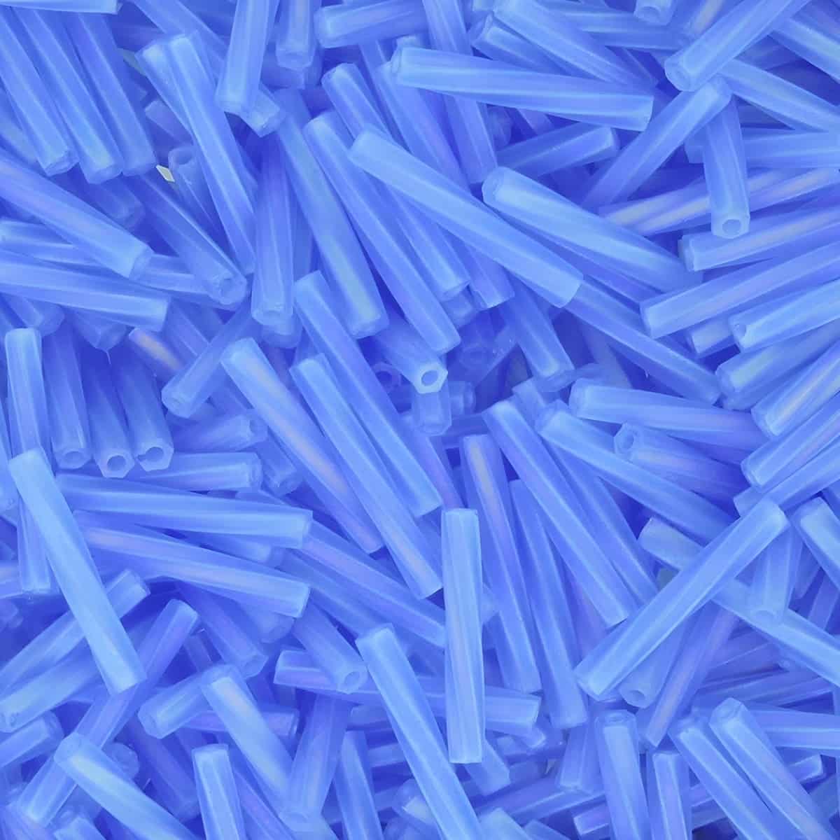 Miyuki Twisted Bugle Beads, 2x12mm, 13GM Matte Sapphire Blue AB