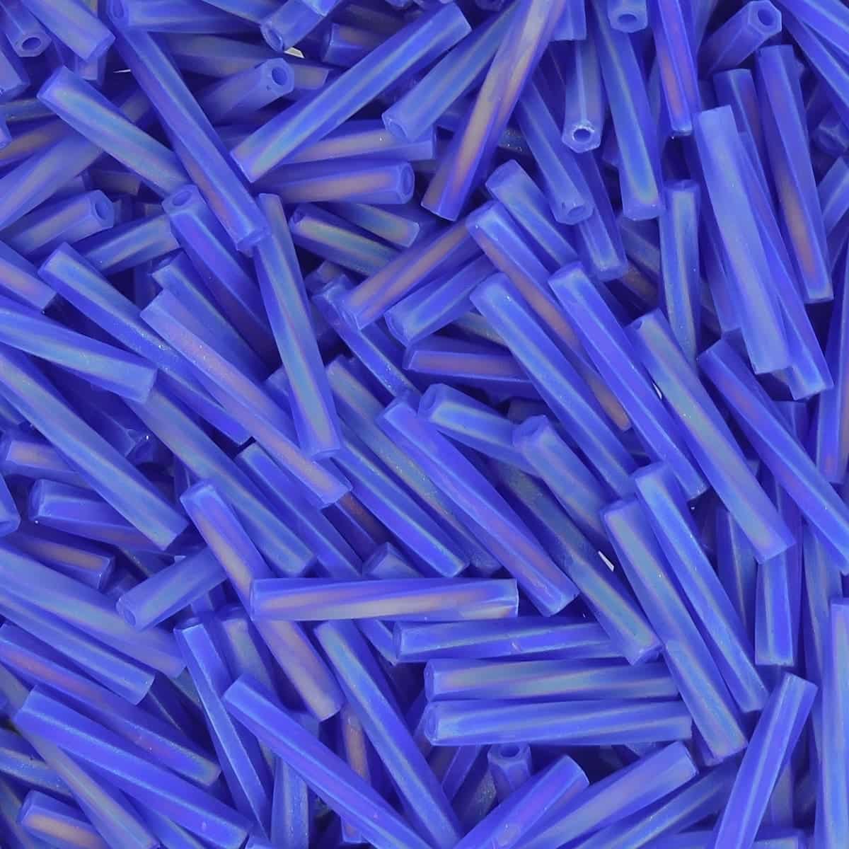 Miyuki Twisted Bugle Beads, 2x12mm, 13GM Matte Cobalt Blue AB
