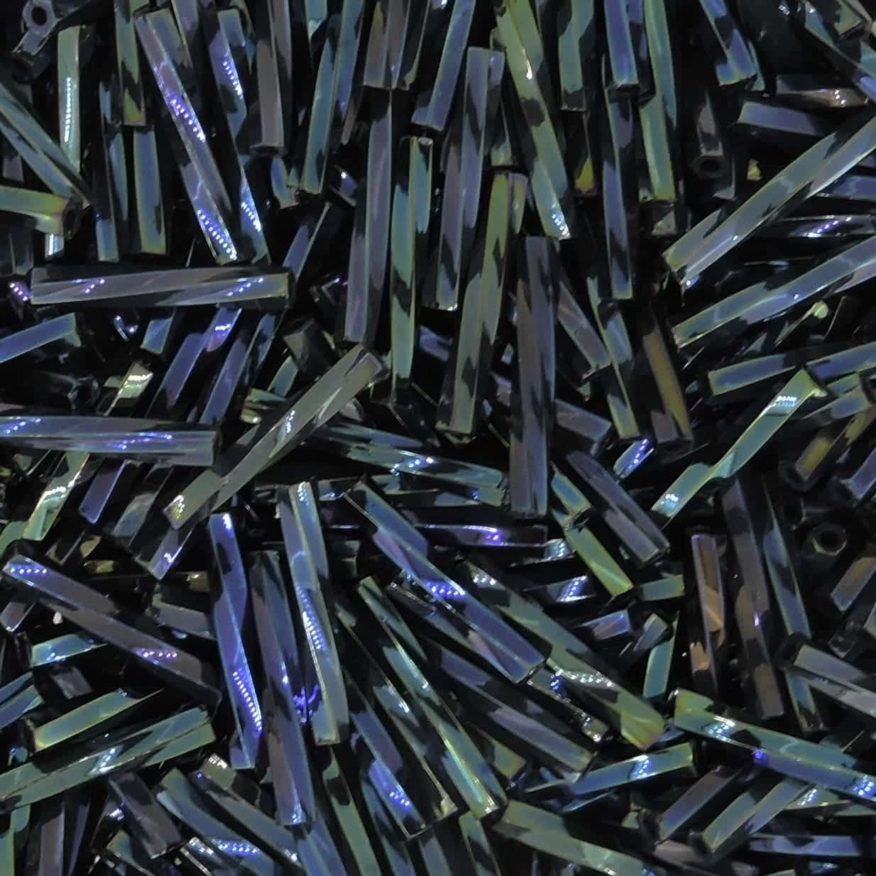 Miyuki Twisted Bugle Beads, 2x12mm, 13GM Midnight Blue Iris