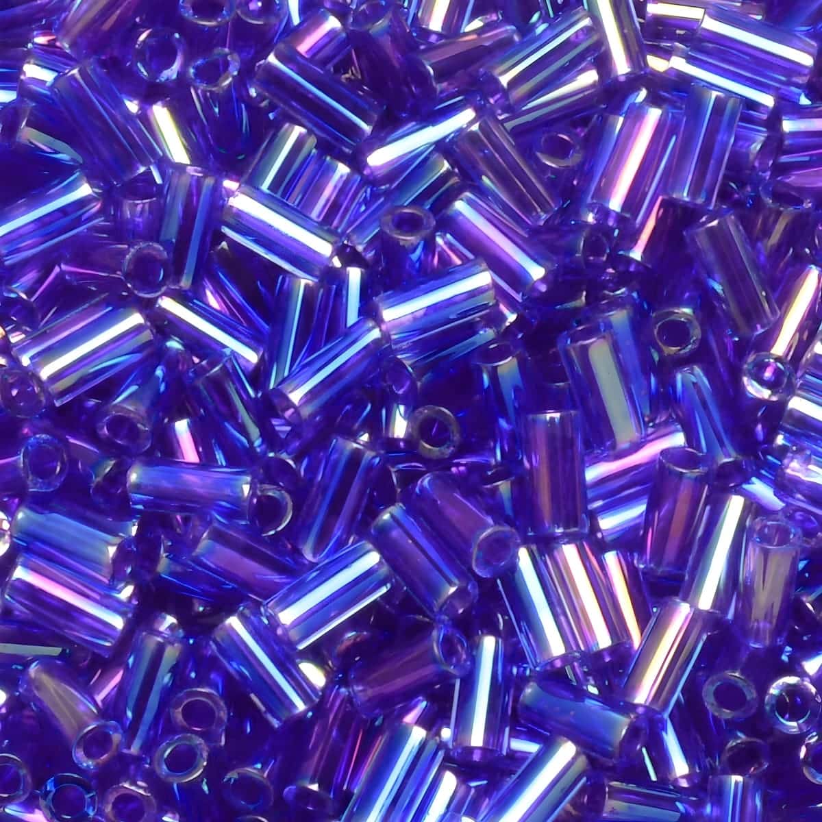 Miyuki Bugle Beads Size #1, 3mm 19.5GM Cobalt Lined Sapphire AB