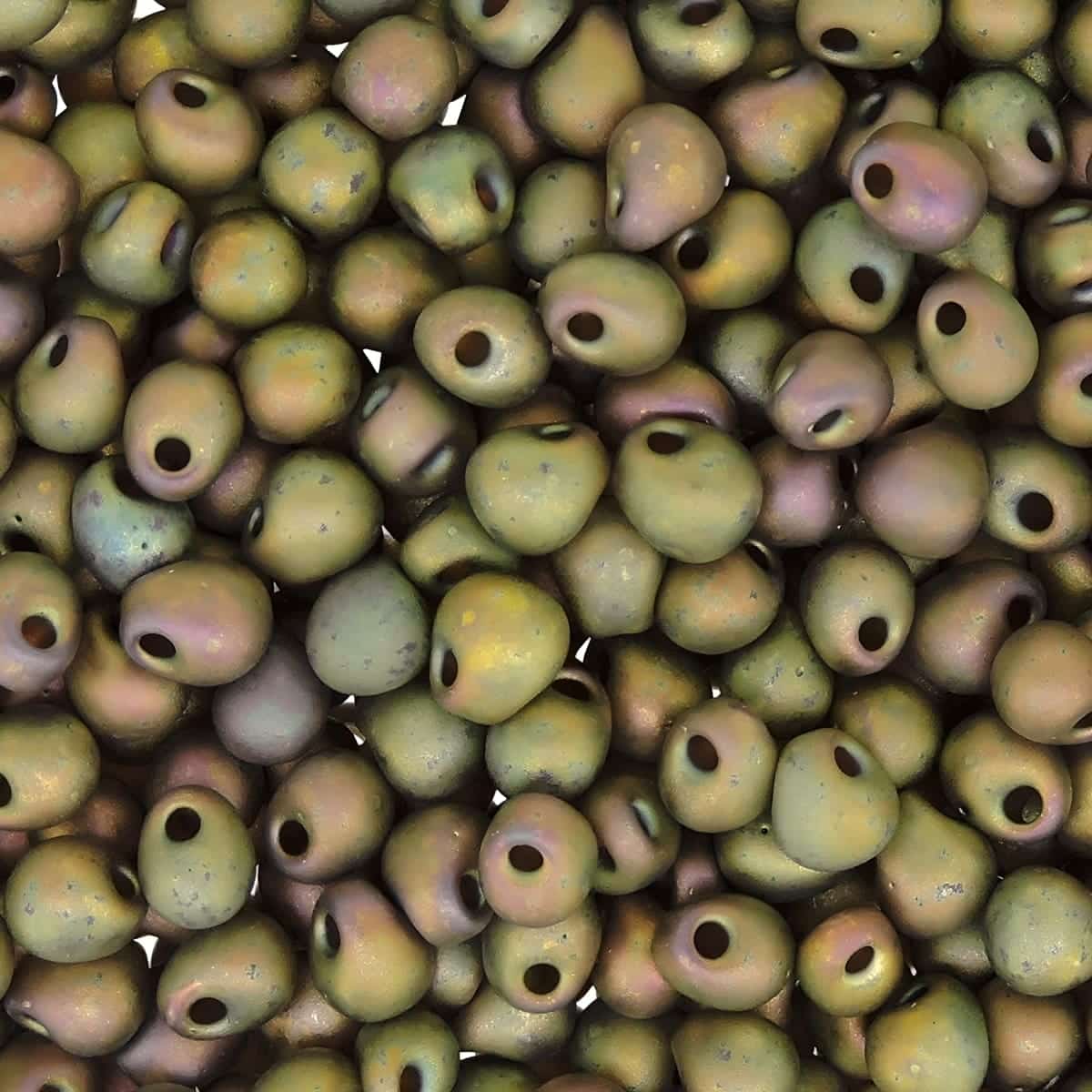 Miyuki Drop Beads 3.4mm 9GM Matte Metallic Khaki Iris