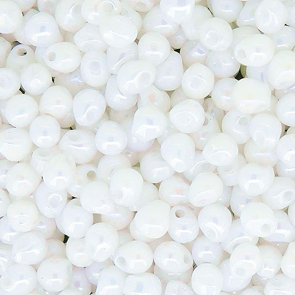 Miyuki Drop Beads 3.4mm BULK 50GM White Pearl AB