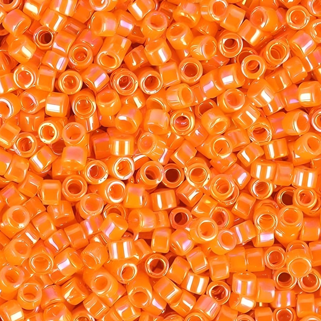 DB1573 Miyuki Delica Seed Beads 11/0 Opaque Mandarin AB 7.2GM