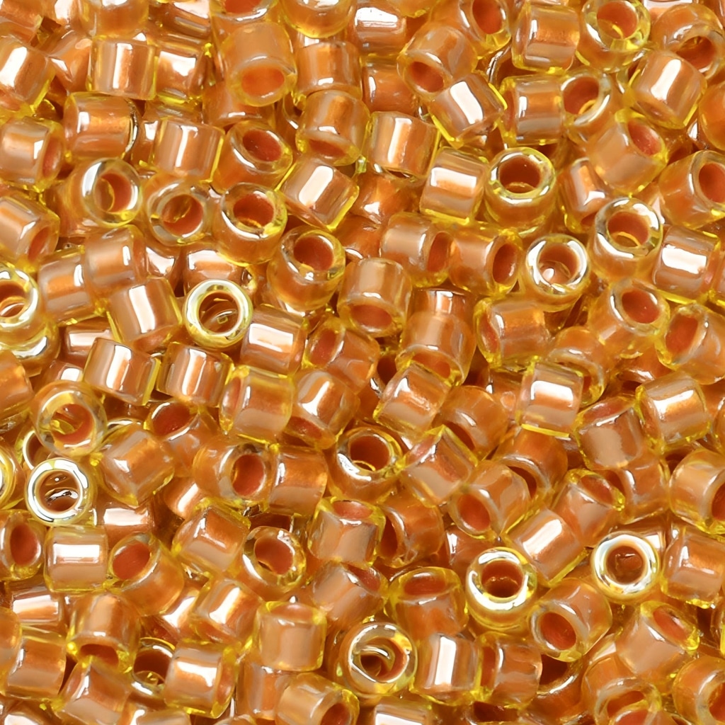DB1702 Miyuki Delica Seed Beads 11/0 Copper Pearl Lined Marigold 7.2GM