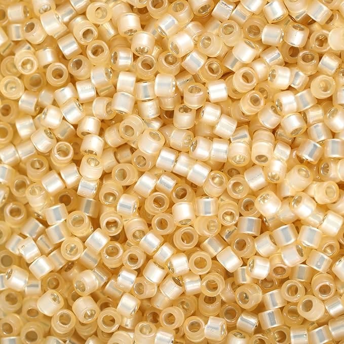 DB0621 Miyuki Delica Beads Size 11/0 Silver Lined Beige Alabaster 7.2GM