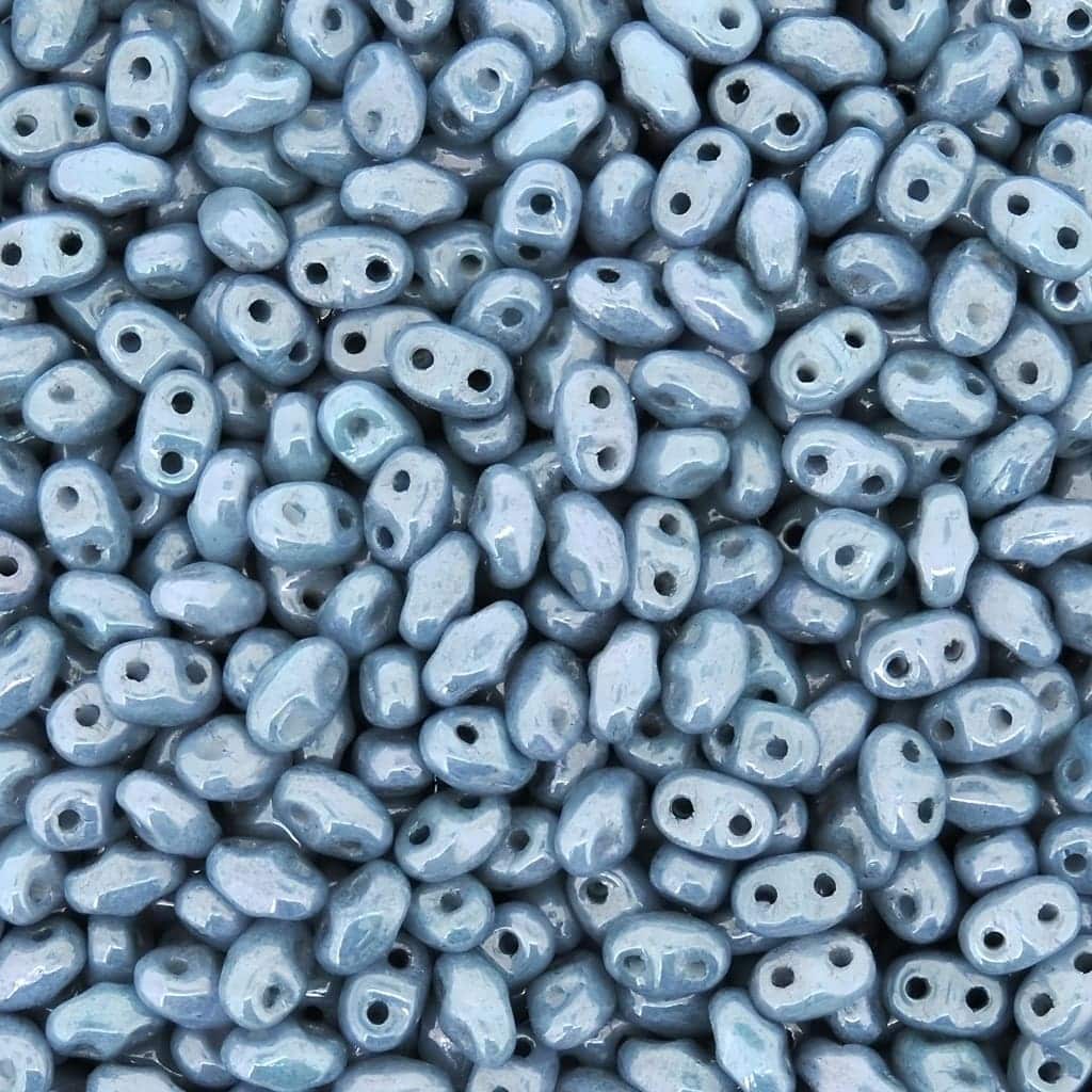 MiniDuo Two-hole Beads 4x2mm Chalk Blue Luster 8GM