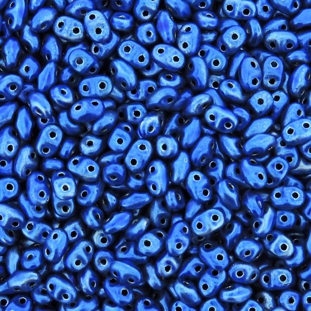 MiniDuo Two-hole Beads 4x2mm Metalust Crown Blue 8GM