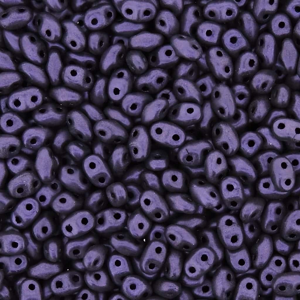 MiniDuo Two-hole Beads 4x2mm Metallic Suede Purple 8GM