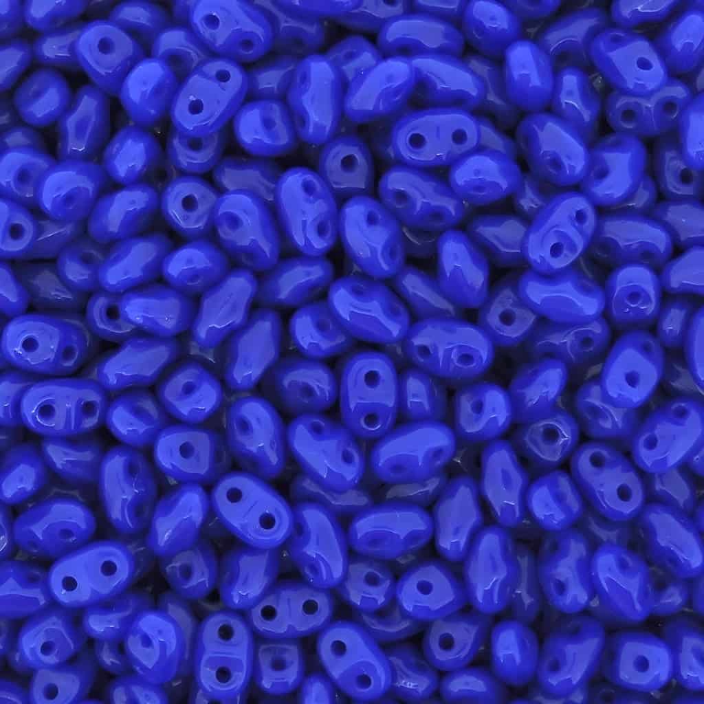 MiniDuo Two-hole Beads 4x2mm Opaque Blue 8GM