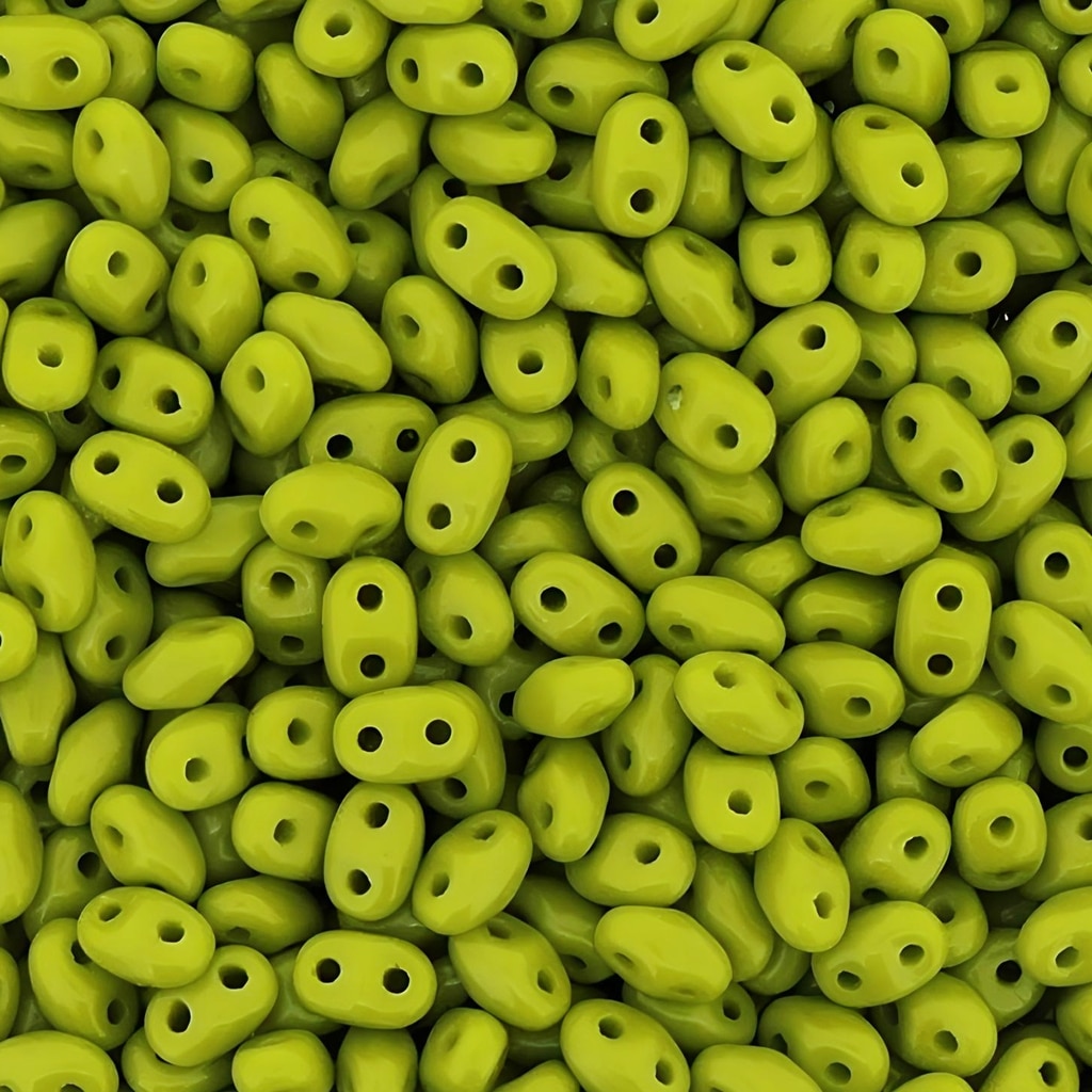 MiniDuo Two-hole Beads 4x2mm Opaque Green 8GM