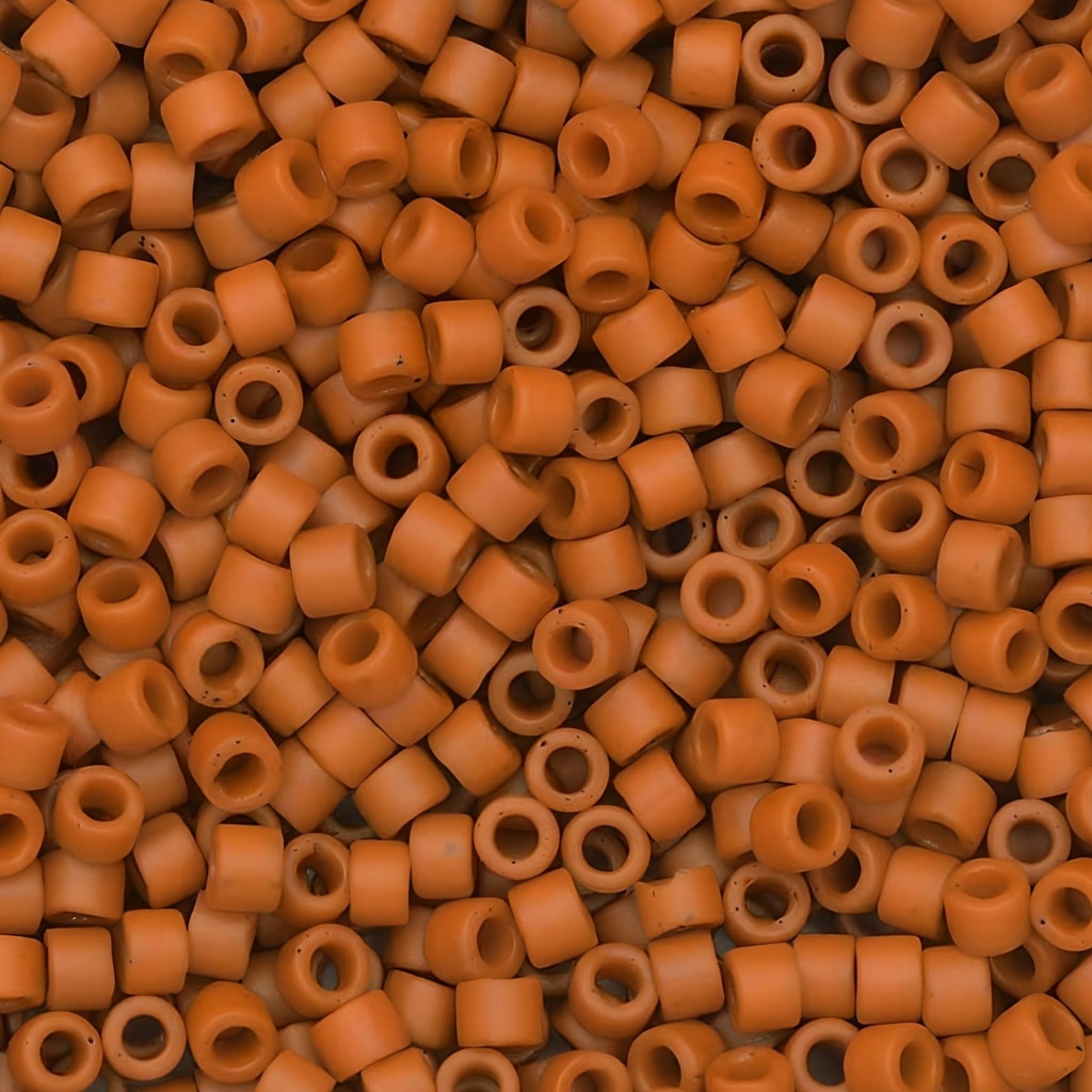 DB2287 Miyuki Delica Seed Beads 11/0 Frosted Opaque Glazed Burnt Orange 7.2GM