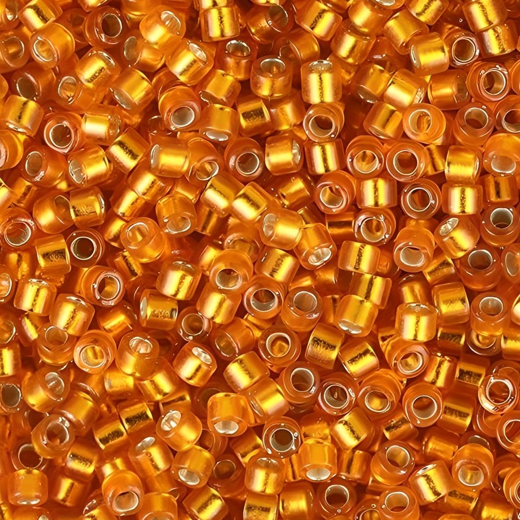 DB0681 Miyuki Delica Seed Beads 11/0 Semi-Matte Silver Lined Squash 7.2GM