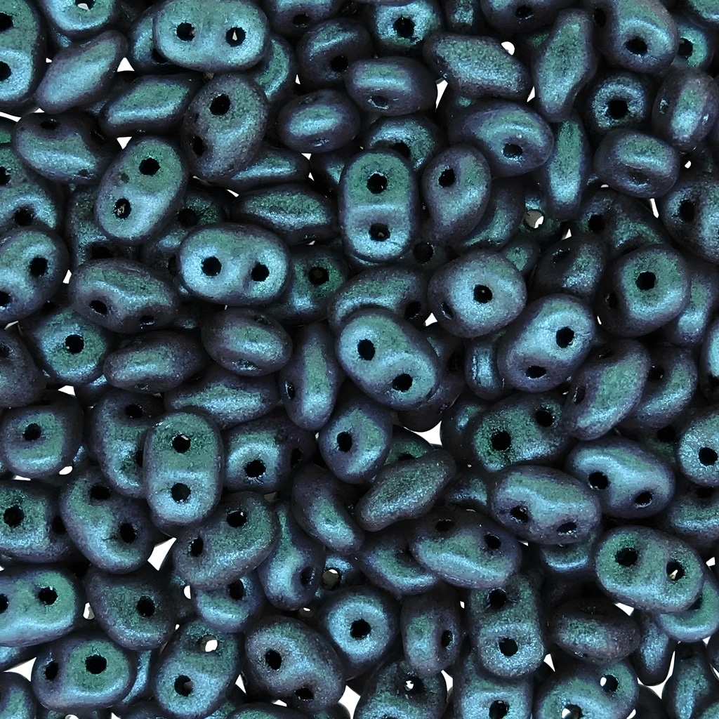 SuperDuo Beads Two-hole 5×2.5mm Polychrome Denim Blue 22.5GM