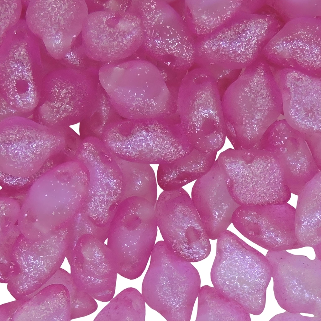 GemDuo Beads 2-Hole 8x5mm 10GM – Frozen Matte Hot Pink