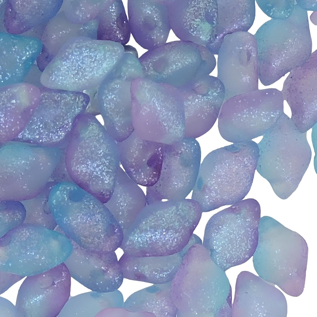 GemDuo Beads 2-Hole 8x5mm 10GM – Frozen Matte Blue-Purple Mix