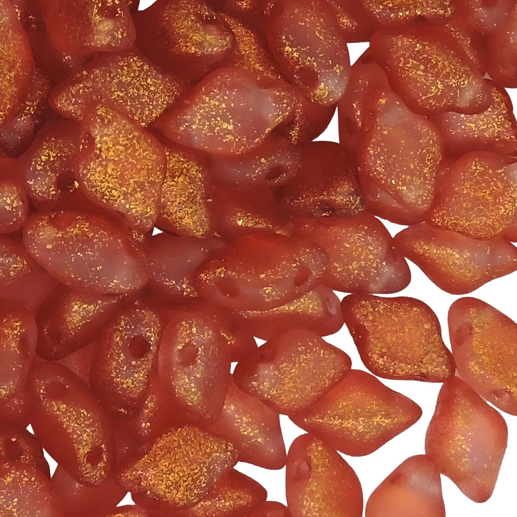 GemDuo Beads 2-Hole 8x5mm 10GM – Frozen Matte Hot Red