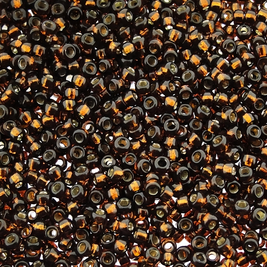 Miyuki Round Seed Beads Size 15/0 Silver Lined Smoked Topaz