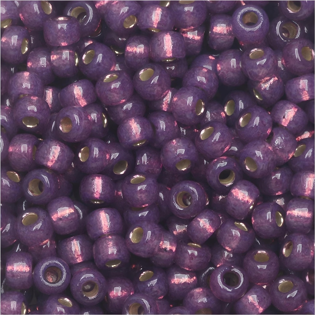 Miyuki Round Seed Beads Size 8/0 Duracoat Silver Lined Dark Lilac 22GM