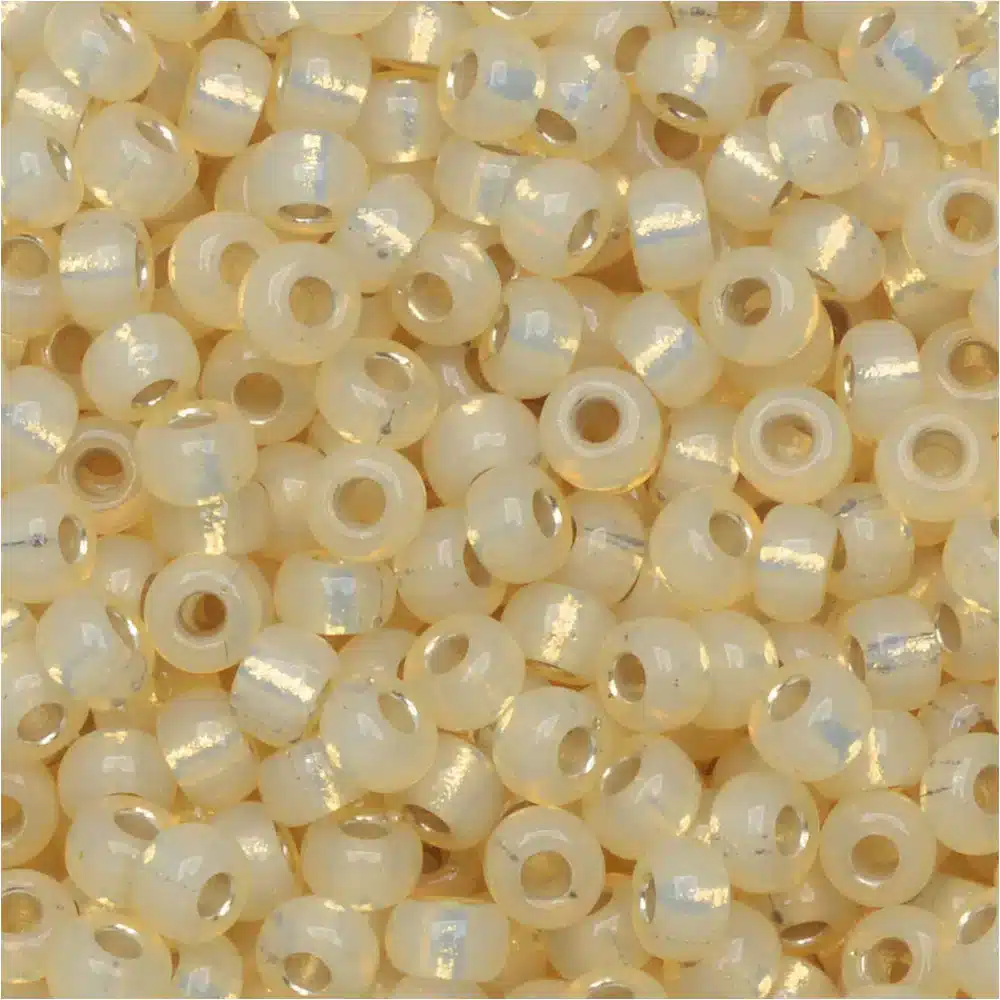 Miyuki Round Seed Beads Size 8/0 Cream Silver Lined Alabaster 22GM