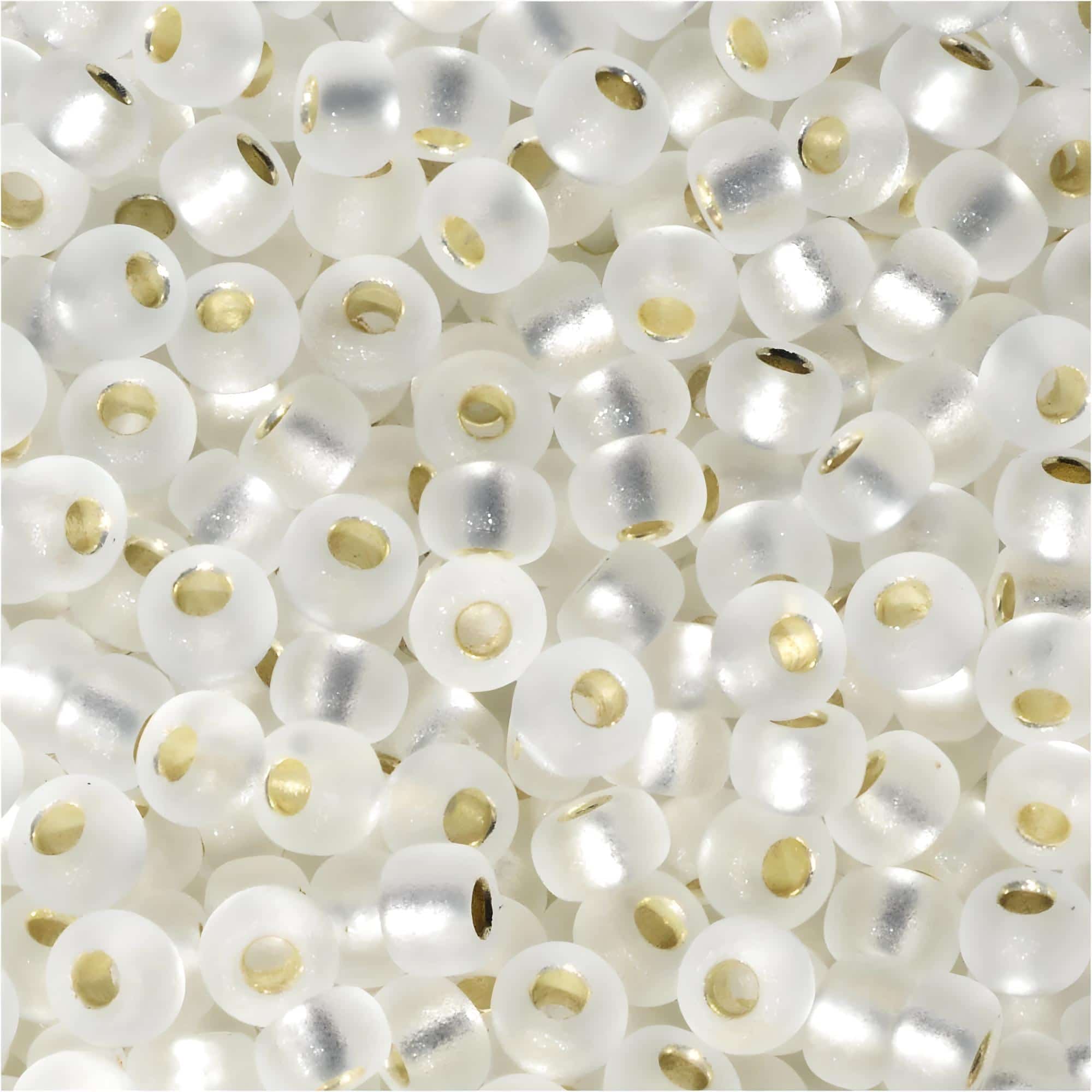 Miyuki Round Seed Beads Size 8/0 Matte Silver Lined Crystal 22GM
