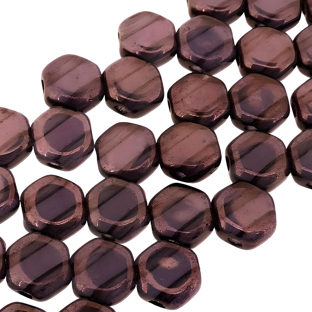 Honeycomb Beads 2-Hole Glass 6mm 30pcs Tanzanite Vega