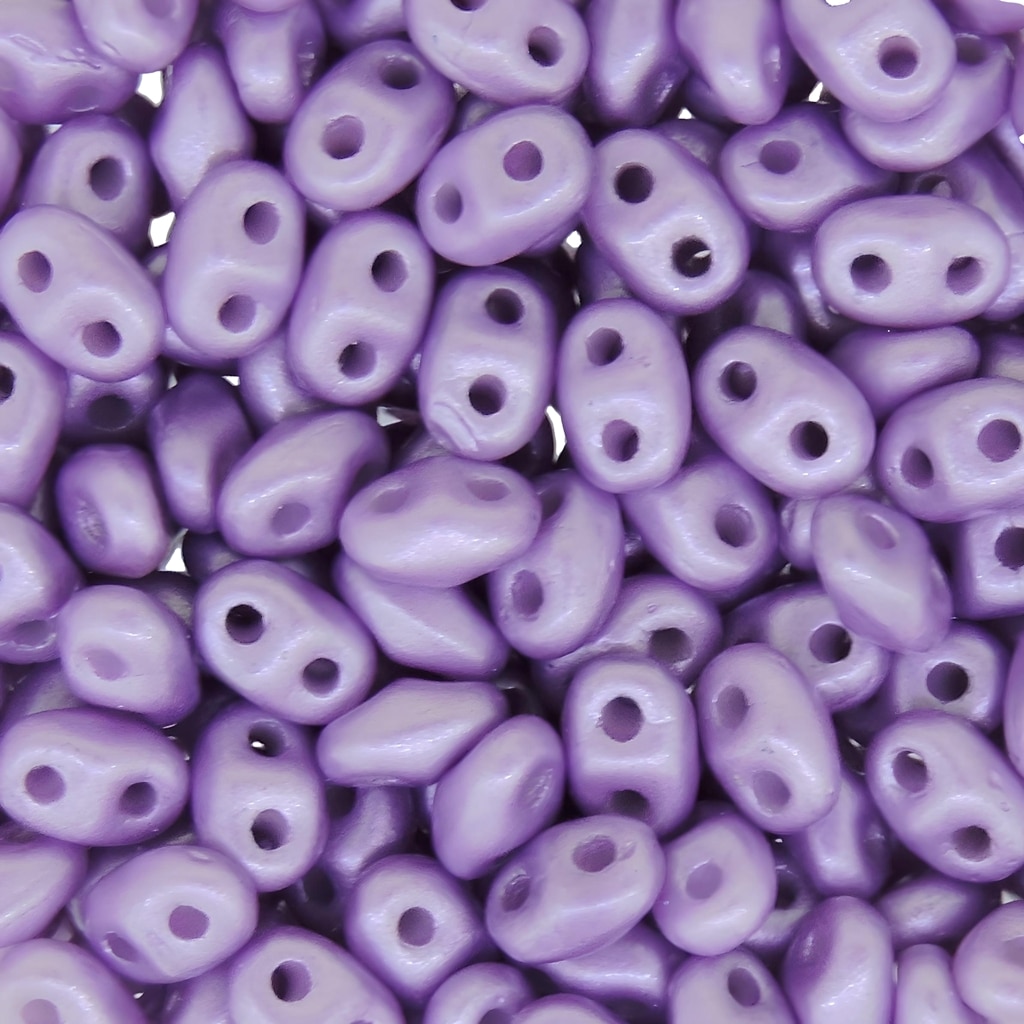MiniDuo Two-hole Beads 4x2mm Pastel Lila 8GM
