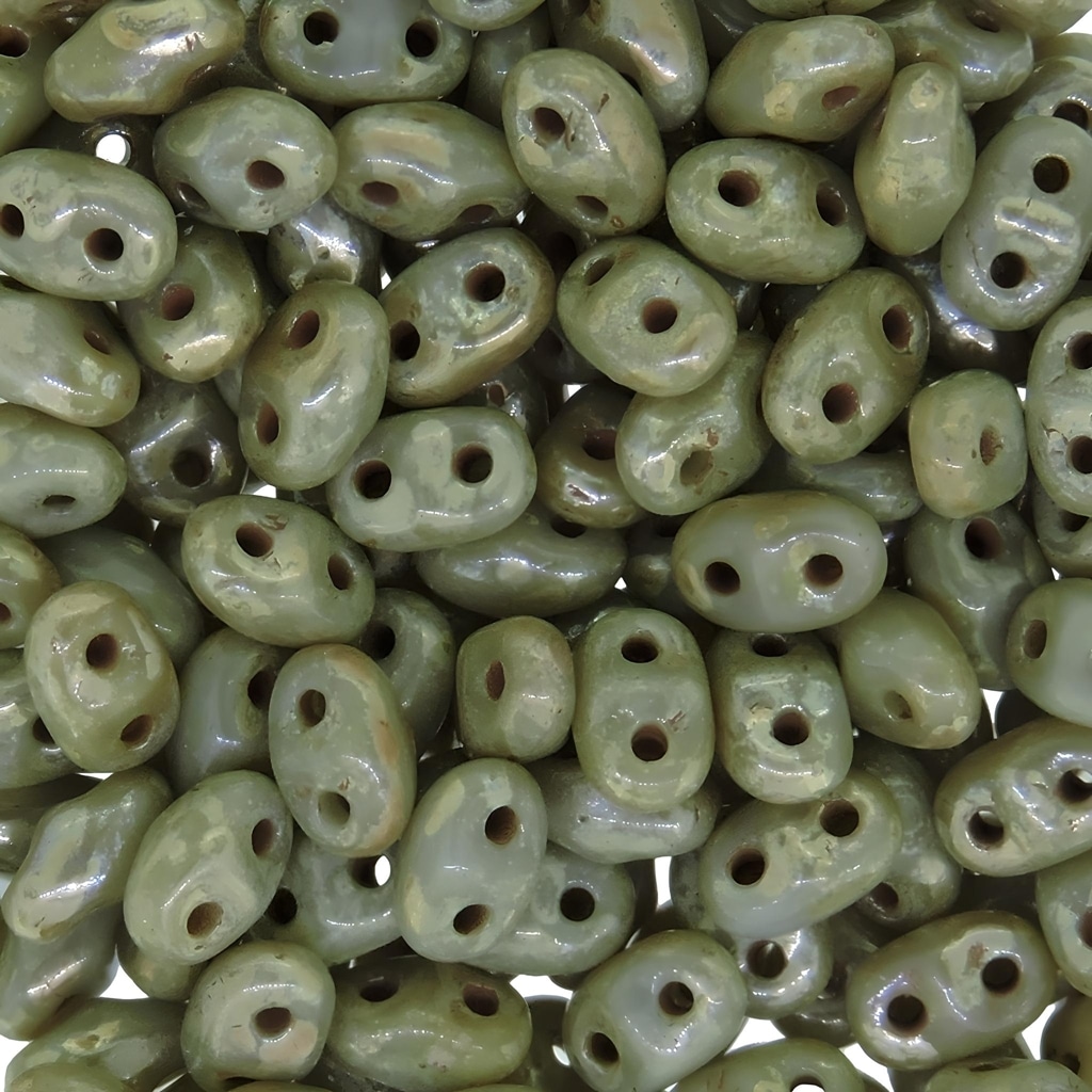 MiniDuo Two-hole Beads 4x2mm Gray Picasso 8GM