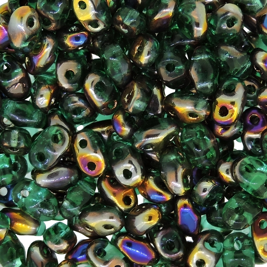 MiniDuo Two-hole Beads 4x2mm Emerald Sliperit 8GM