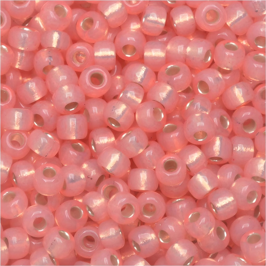 Miyuki Round Seed Beads Size 11/0 Silver Lined Flesh / Salmon Alabaster 24GM
