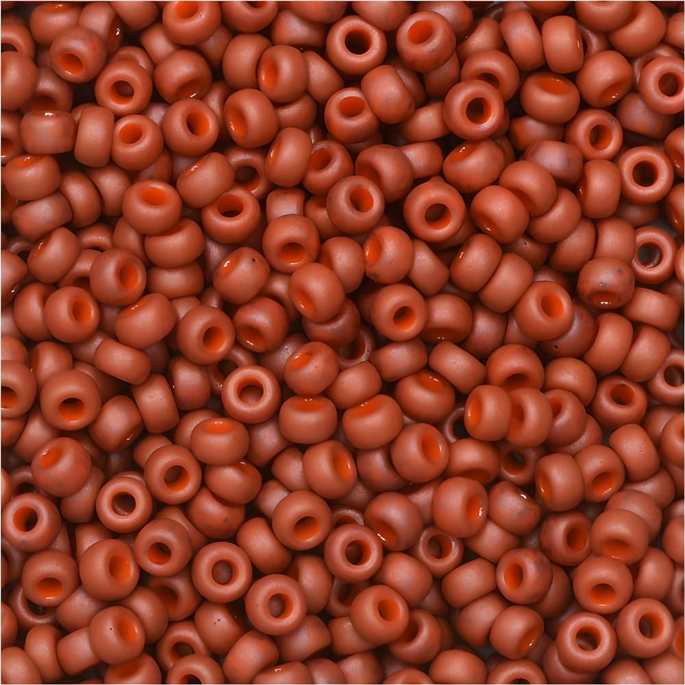 Miyuki Round Seed Beads Size 15/0 Matte Opaque Terracotta