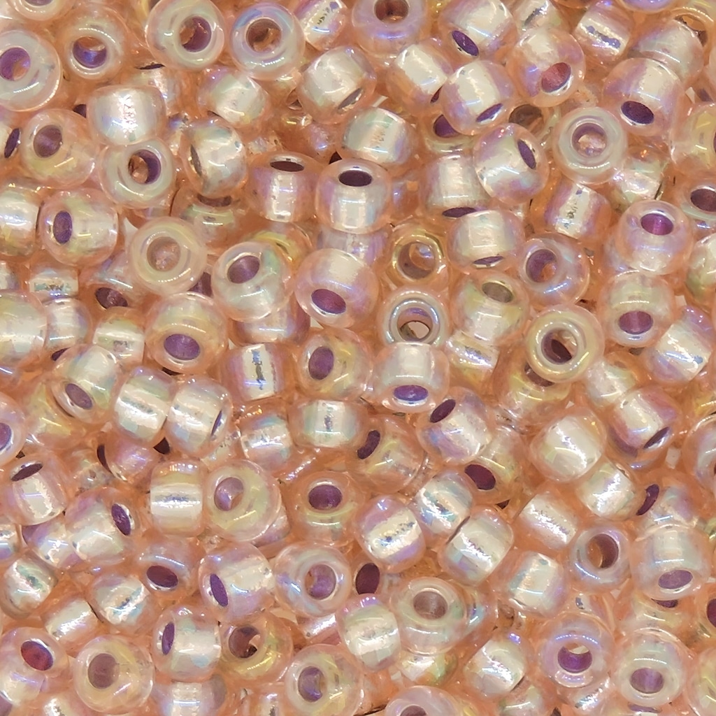 Miyuki Round Seed Beads Size 8/0 Silver Lined Light Blush AB 22GM