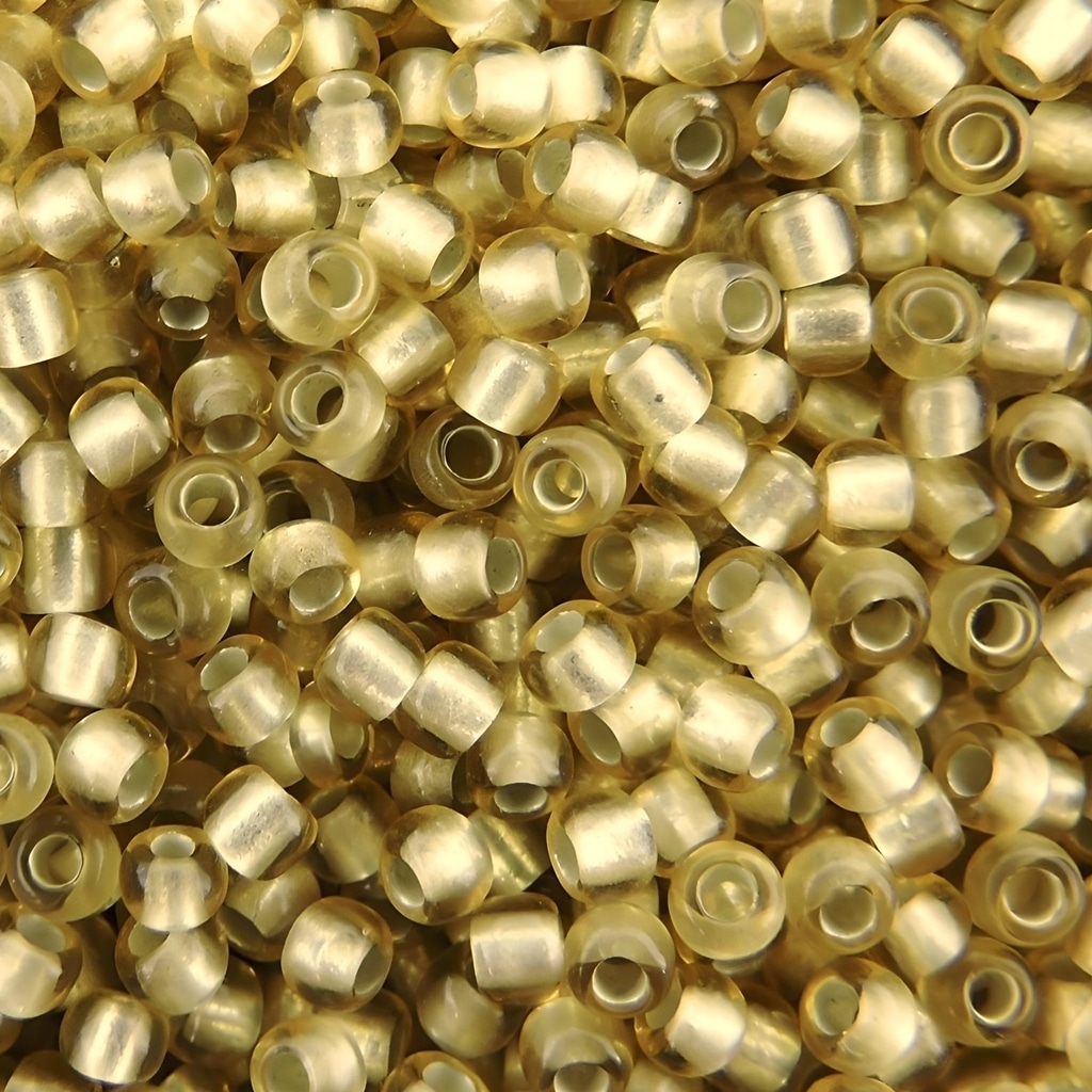 Toho Seed Beads Round Size 11/0 28GM Silver Lined Light Topaz Matte 11-22F
