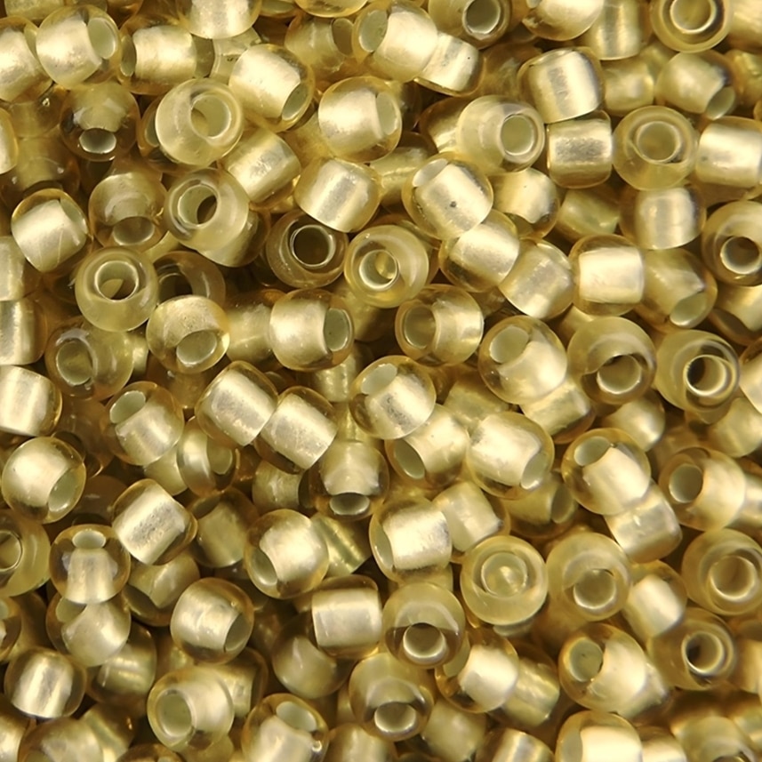 Toho Seed Beads Round Size 11/0 25GM Silver Lined Light Topaz Matte 11-22F