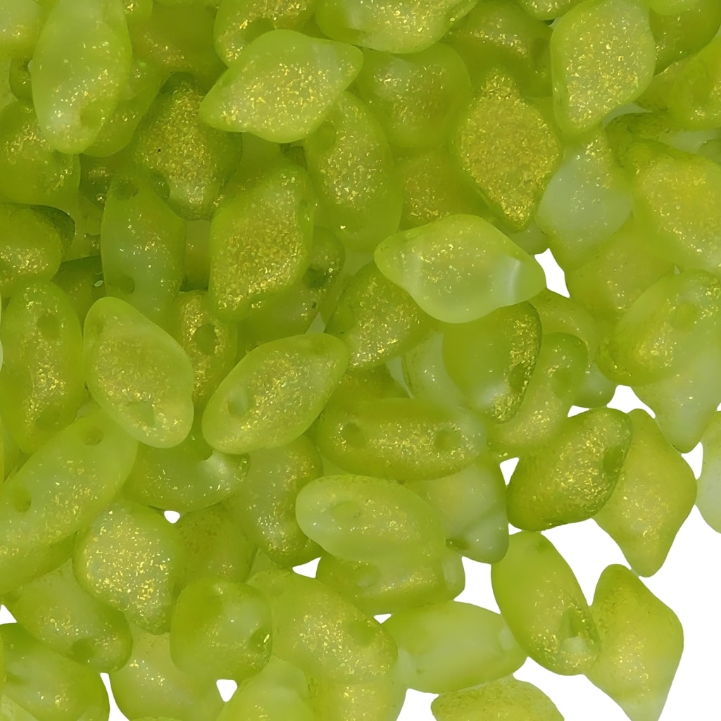 GemDuo Beads 2-Hole 8x5mm 10GM – Frozen Matte Lime Green