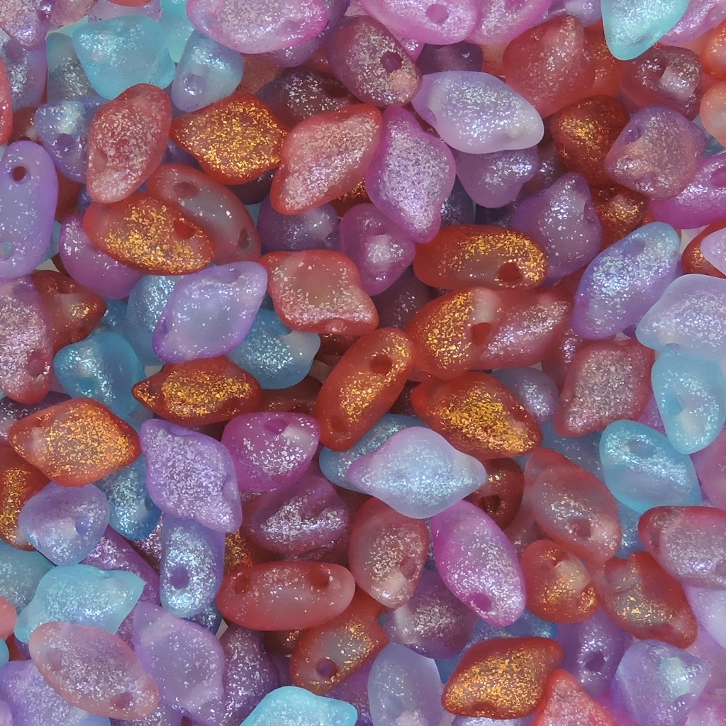 GemDuo Beads 2-Hole 8x5mm 10GM – Frozen Matte Candylicous Mix