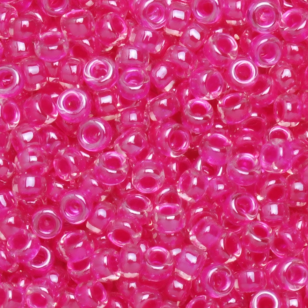 Miyuki Round Seed Beads Size 11/0 Fuchsia Lined Crystal 24GM