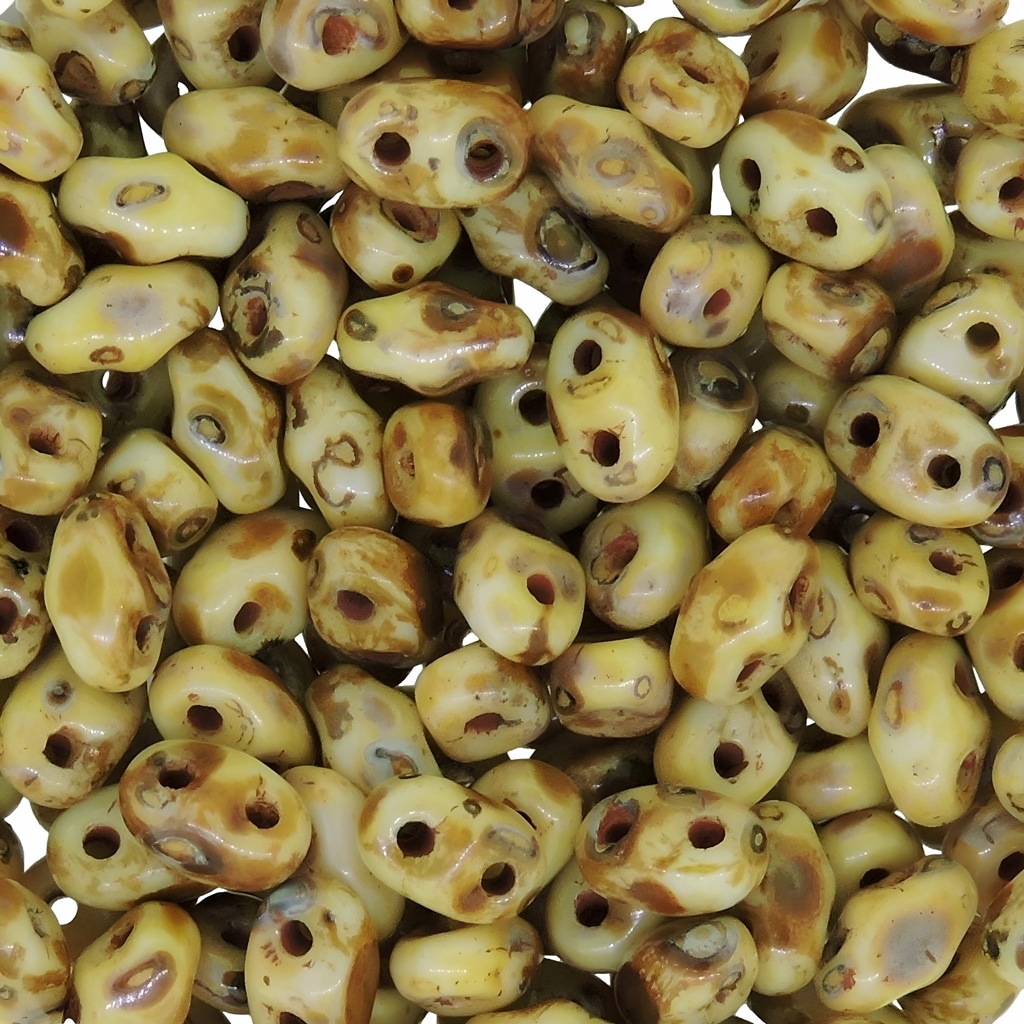 MiniDuo Two-hole Beads 4x2mm Chalk Travertine 8GM