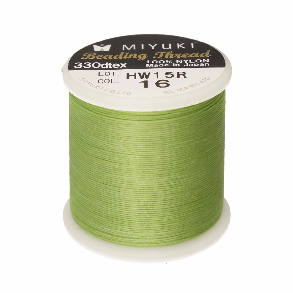 Miyuki Nylon Beading Thread, Size B, 50 Meters, Peridot